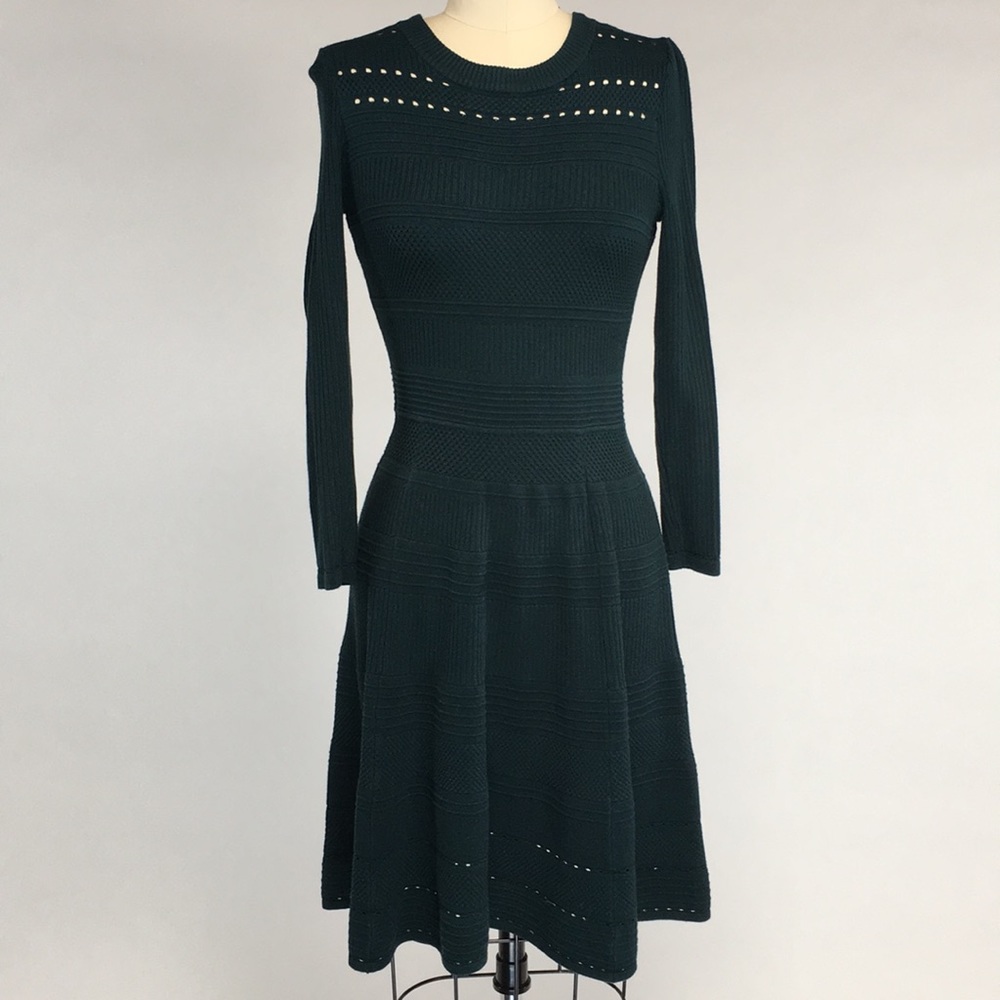 Eliza J forest green sweater dress